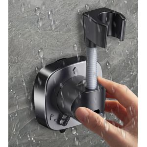 JGD-Support de Pommeau de Douche &agrave; Ventouse Rotatif 360&deg; | Sans Per&ccedil;age, R&eacute;glable Universel | Charge 10 kg | Installation Facile en Quelques Secondes | Support Antid&eacute;rapant et R&eacute;sistant &agrave; la Rouille - Neuf