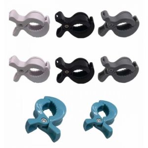 Ensemble de 8 clips pour poussette dans des couleurs différentes pour fixer la mousseline et jouets S - Neuf