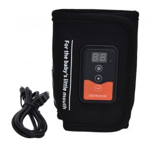 Chauffe-Lait Usb Multifonction Reglable Avec Ecran Lcd, Controle Intelligent, Chauffe-Biberon Portable Pour La Maison Et Les Voyages, Noir, Usb Type C Avec Controleur De Temperature - Neuf