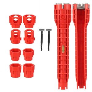 Clé de robinet et d'évier,Outil d'installation de robinet et d'évier 14 en 1,Clé de vidange d'évier,Outil de plomberie,Pip - Neuf