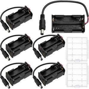 6 Pi&egrave;ces 4x 1.5V AA Supports de Piles, 6V Double Face Bo&icirc;te de Batterie, AA Support de Batterie avec Prise CC, avec Bo&icirc;te &agrave; Piles en Plastique - Neuf