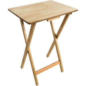 SUBZONAL-Table Snack Pliante, Bois, Naturel - Neuf