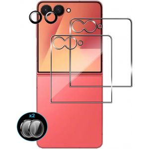 Kal-Verre Trempé Pour Samsung Galaxy Z Flip 7 2 Pièces Film Protection Écran Et 2 Pièces Caméra Arrière Protecteur 9h Dureté Hd Anti-Rayures Sans Bulles Facile À Installer - Neuf