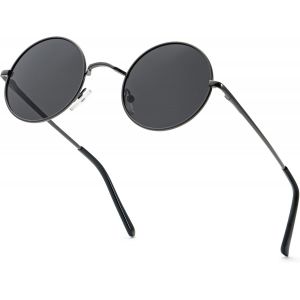Lunettes De Soleil Rondes Polarisées Pour Homme Et Femme - Lunettes De Soleil Rétro En Métal Hippie Pour Conduite Et Voyage - Neuf