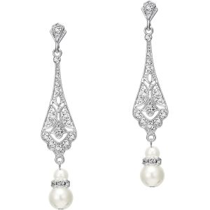Kal-Boucles D'oreilles Vintage Années 1925 Pour Femme - Style Gatsby Le Magnifique - Accessoires De Fête - Neuf