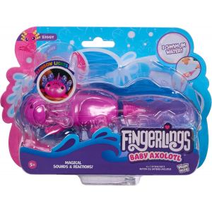 Fingerlings Interaktiver Baby-Axolotl, Ziggy (Magenta), Schwimmt & Leuchtet - Neuf