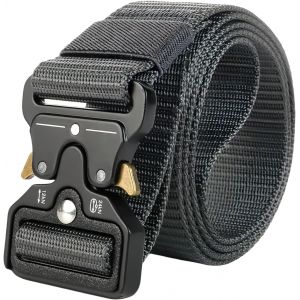 Cauc-Ceinture Tactique, 3.8 Cm Ceinture De Travail Militaire Homme Ceintures Tactique Militaire En Nylon R&eacute;glable Hommes Et Les Femmes, Pour Pompiers, Travail Et Outdoor - Neuf