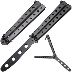 Couteau Papillon D'entraînement Factice Acier Inox Lame Non Tranchante Sans Danger - Neuf