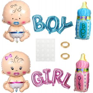 ChicSlick-Gender Reveal Ballon, Annonce Sexes Bébé Balloon, 6 Pièces Bébé Ballon En Aluminium, Ballons De Révélation De Genre, Ballon Révélateur De Sexe, Pour Baby Shower Decoration[X317] - Neuf