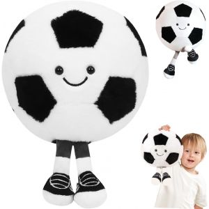 DDA-Jouet de Football en Peluche, 25cm Peluches Football Toys, Jouets Amusants en Peluche en Forme de Ballon de Football, Peluche de Football 3D, Cadeau pour Les Enfants Amateurs de Football - Neuf