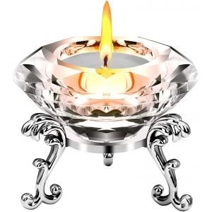 KALANKA-8 cm - Présentoir en cristal transparent - Avec socle - En verre transparent - Pour décoration intérieure, mariage, dîner, fête, plats - Neuf