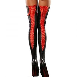Femmes Sous-Vêtements Bas Lingerie Bandage Bas Cuisses Cuir Dentelle Arc Longues Chaussettes Latex Bandage Bodystocking - Neuf