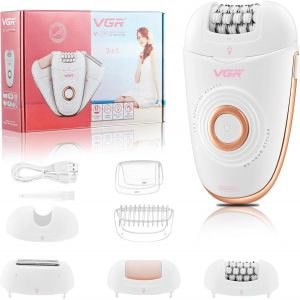 &Eacute;pilateur &Eacute;lectrique Femme 3 En 1, Sans Fil Ipx4 &Eacute;tanche Avec T&ecirc;te De Rasoir Et &Eacute;liminateur De Callosit&eacute;s, 2 Vitesses & Lumi&egrave;re Led, &Eacute;pilateur Rechargeable Pour Visage Et Corps - Neuf