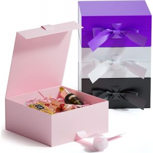 Bo&icirc;te Cadeau Magn&eacute;tique Pour Cadeaux - 18 X 18 X 7,5 Cm - Petites Bo&icirc;tes Cadeaux Avec Couvercle Pour Cadeaux, Bo&icirc;tes Cadeaux En Papier, Mariage, Anniversaire, F&ecirc;te - Neuf