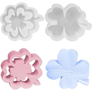 2 Pi&egrave;ces Moule Resine Epoxy, Silicone Pour Moulage, Moule En Silicone, Moule Pour Resine Epoxy Pour L'artisanat D'art De Bricolage D&eacute;coration D'int&eacute;rieur (Tr&egrave;fle &Agrave; Quatre Feuilles) - Neuf