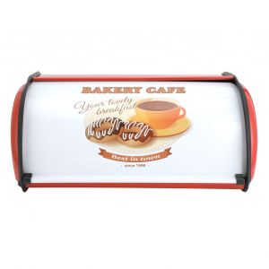 Hjlian Boite De Rangement En Metal Pour Pain Et Patisserie, Style Retro, Grande Capacite, Rouge - Neuf