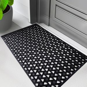 Paillasson D'entrée Extérieure ¿ Tapis D'extérieur Pour Porte D'entrée,48,3 X 76,2 Cm,Paillasson En Caoutchouc Imperméable,Drainage,Très Résistant Avec Dos Antidérapant,Adapté Pour Les Jardins - Neuf