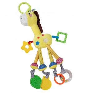 Jouet &Agrave; Suspendre Pour Berceau Avec Anneau De Dentition, Adorable Cheval/Girafe En Peluche, Jouet Apaisant Et R&eacute;confortant Pour B&eacute;b&eacute;, Hochet Musical Et Sensoriel-B - Neuf