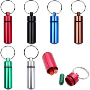 Tianyi-Lot De 7 Petites Bo&icirc;tes &Agrave; Pilules Pour Les D&eacute;placements, Porte-Cl&eacute;s - Portable - Mini Bo&icirc;te &Agrave; Pilules Cr&eacute;ative - Petite Bo&icirc;te &Agrave; Pilules Cr&eacute;ative - Pour Les D&eacute;placements - En Aluminium - Neuf