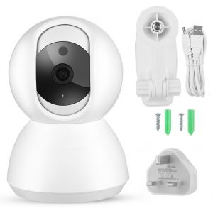 Camera de securite IP Wi-Fi 7200p panoramique/inclinaison, sans fil, pour personnes agees, animaux de compagnie, bureau, moniteur bebe, 100-240 V, Royaume-Uni - Neuf