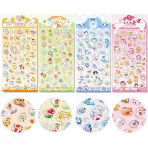 4 Feuilles Kids Stickers, Autocollants 3d Pour Enfants, Gommettes Enfant Autocollants Stickers Colorés Pour Scrapbooking Diy Cadeau D'anniversaire Fête Des Enfants Récompenses - Neuf