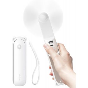 Ventilateur portatif avec batterie externe 4500 mAh, autonomie maximale de 46 heures, ventilateur de poche portable à piles ou ventilateur personnel pliable alimenté par USB-marron - Neuf