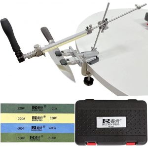 Dernière Mise À Niveau 2023 Ruixin Pro Rx-009 Aiguiseur De Couteaux Professionnel En Acier Inoxydable Ensemble De Cuisine 360 Degrés Flip Fix-Angle Avec 4 Pierres À Aiguiser - Neuf
