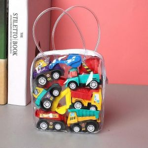 Mini Car Model Toy Pull Back Car Toys Engineering Vehicle Fire Truck Kids Inertia Cars Boy Toys Diecasts Toy for Children Gift-Ing&eacute;nierie E-4Pcs - Neuf