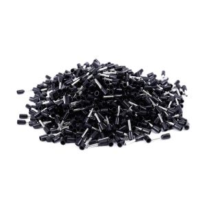1000x borne à sertir pré isolée virole E1008 18AWG 1.0mm2 Argent Noir - Neuf