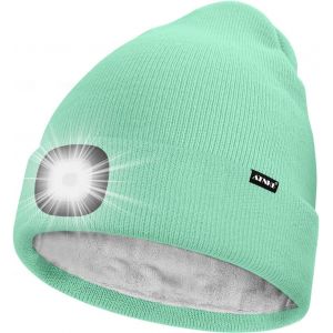 Nsiecd-Led Bonnet Lampe Frontale,Usb Rechargeable 4 Led Chapeau De Course Ultra Lumineux Lumi&egrave;re Hiver Chaud Polaire Doubl&eacute;e Tricot Bonnet Cadeaux Pour Hommes Et Femmes - Neuf