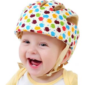 Bébé Casque De Protection Pour Enfant Chapeau Infantile Tête De Protection Chapeau De Coton Pour Enfant Réglable Casque De Sécurité-Fleur De Pommier - Neuf