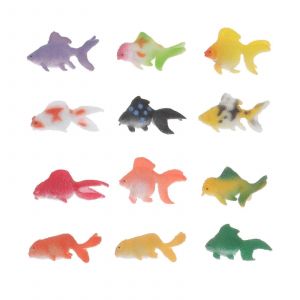 Lot De 12 Mini Jouets De Bain En Forme De Poisson Rouge, Modèle En Plastique - Neuf