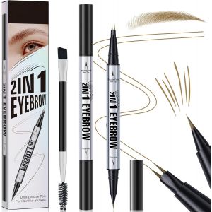 Crayon &agrave; Sourcils 3D Imperm&eacute;ableMagique Crayon Sourcil Microblading avec 2 Pointes FourchuesCrayon &agrave; Sourcils &agrave; Double Extr&eacute;mit&eacute; 2 en 1Eyebrow Pencil pour le Maquillage Naturel (Marron Noir) - Neuf