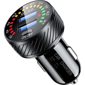 Eryi-Kewig Chargeur De Voiture, Double Port Qc3.0 Usb Rapide Chargeur Allume Cigare, Adaptateur De Chargeur De Voiture 36 W/3 A À[2146] - Neuf