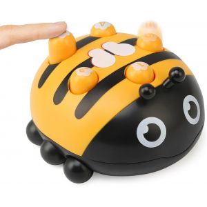 Mdy-Jouet Montessori Bebe 1 2 3 Ans, Jeu De Taupe Interactif, Voiture Bebe Sensoriels Jeux Enfant Jouets D'éveil Motricité Fine De Voyage Cadeau D'anniversaire Pour Bébés Garçons Filles, Abeille - Neuf