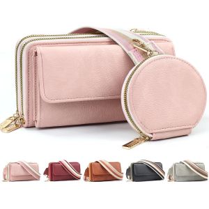 RFCBC-Sac Bandouliere Femme en Cuir PU Petit Sac Bandouliere Femme Pochette Telephone Portable Sac Telephone Portable avec Large Bandoulière Amovible et Poche à Monnaie - Neuf