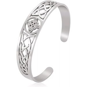 Kal-Bracelet N?ud De Sorcière Pour Homme Et Femme - Bracelet Viking Celtique En Acier Inoxydable - Sorcellerie Géométrique Réglable - Protection Amulette - N?ud De Sorcière - Neuf