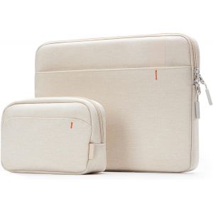 360° Protection Housse 13 Pouces Compatible Avec 13 Macbook Air M4/M3/M2/M1 2025-2018, 13 Macbook Pro M2/M1 2022-2016, 12.3 Surface Pro 11/10/9/X/8/7/6/5/4/3, Xps 13, Beige - Neuf