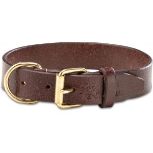 Collier Pour Chien Peter En Cuir De Qualit&eacute; Sup&eacute;rieure - Cuir V&eacute;ritable D'origine Avec Tampon J&r Emboss&eacute; - Collier En Cuir De Buffle Marron Peter (M) - Neuf