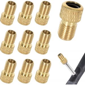 Kal-Lot De 10 Adaptateurs De Valve De Vélo Avec Bague D'étanchéité, Sclaverand Presta Dunlop, Adaptateur De Valve De Vélo, Valve Française, Adaptateur De Valve De Vélo Dv & Sv (Style 2) - Neuf