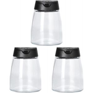 Lot De 12 Bocaux À Épices En Verre Avec Bouchon À Vis Pour Sel Poivre Et Autres-Rangement Pratique Pour La Cuisine Et Le Barbecue-Noir - Neuf