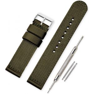 Bracelet Montre Toile Bracelet Montre Arm&eacute;e Militaire - 20mm Montre Bracelet Avec Acier Inoxydable Boucle - Neuf