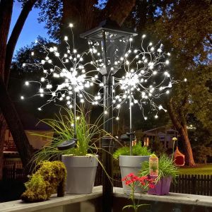 Jgd-Lot De 2 Lampes Solaires D'ext&eacute;rieur - Guirlande Lumineuse D&eacute;corative : Feux D'artifice Solaires - D&eacute;coration De Jardin Pour L'ext&eacute;rieur - R&eacute;sistante Aux Intemp&eacute;ries - Guirlande Lumineuse 120 - Neuf