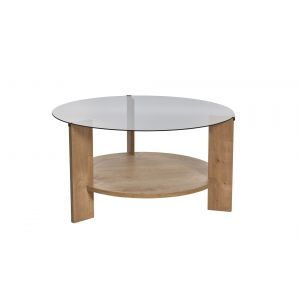 Table basse en bois "Clara" - 75 x 75 x 40 cm - Ch&ecirc;ne SaphirFum&eacute;es - Neuf