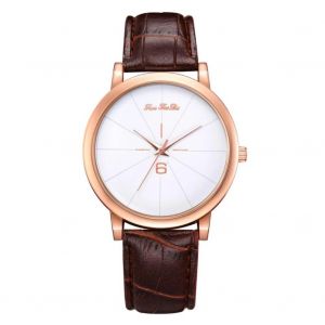 Serpent Doux &Agrave; La Mode Imprim&eacute; Pu Cuir Femmes Montre Or Rose Cadre Quartz Montre-Bracelet Marron - Neuf