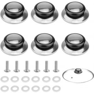 Kalanka-6 Pi&egrave;ces Boutons De Couvercle De Casserole Bouton De Couvercle De Pot En Acier Inoxydable Universelle Poign&eacute;e Couvercle Casserole Avec Vis Pour Couvercle De Casserole - Neuf