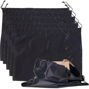 5 Sac De Rangement Poussi&egrave;re En Soie Noire De 16 X 20cm Sac Poussi&egrave;re En Tissu Satin&eacute; Avec Fermeture &Agrave; Cordon Pochette De Rangement De Voyage Pour Sacs &Agrave; Main Bandouli&egrave;re Chaussures - Neuf