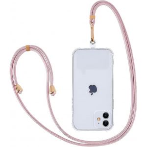 Kalanka-Pour Cordon Telephone Portable La Lani&egrave;re De T&eacute;l&eacute;phone Portable Bandouli&egrave;re R&eacute;glable Pour Le Cou, Sangle De Pour Attache De T&eacute;l&eacute;phone Compatible Avec Tous Les Smartphones - Rose - Neuf