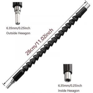 Foret &agrave; angle droit et kit de rallonge flexible, tige hexagonale de 1/4 - Neuf
