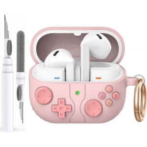 LORANKA-AhaStyle Coque Samsung Galaxy Buds 3 FE (2025) / Buds3 / Buds3 Pro (2024) Console de Jeu R&eacute;tro Silicone Souple Etui Housse Compatible avecSamsung Galaxy Buds3 S&eacute;rie (Rose) - Neuf